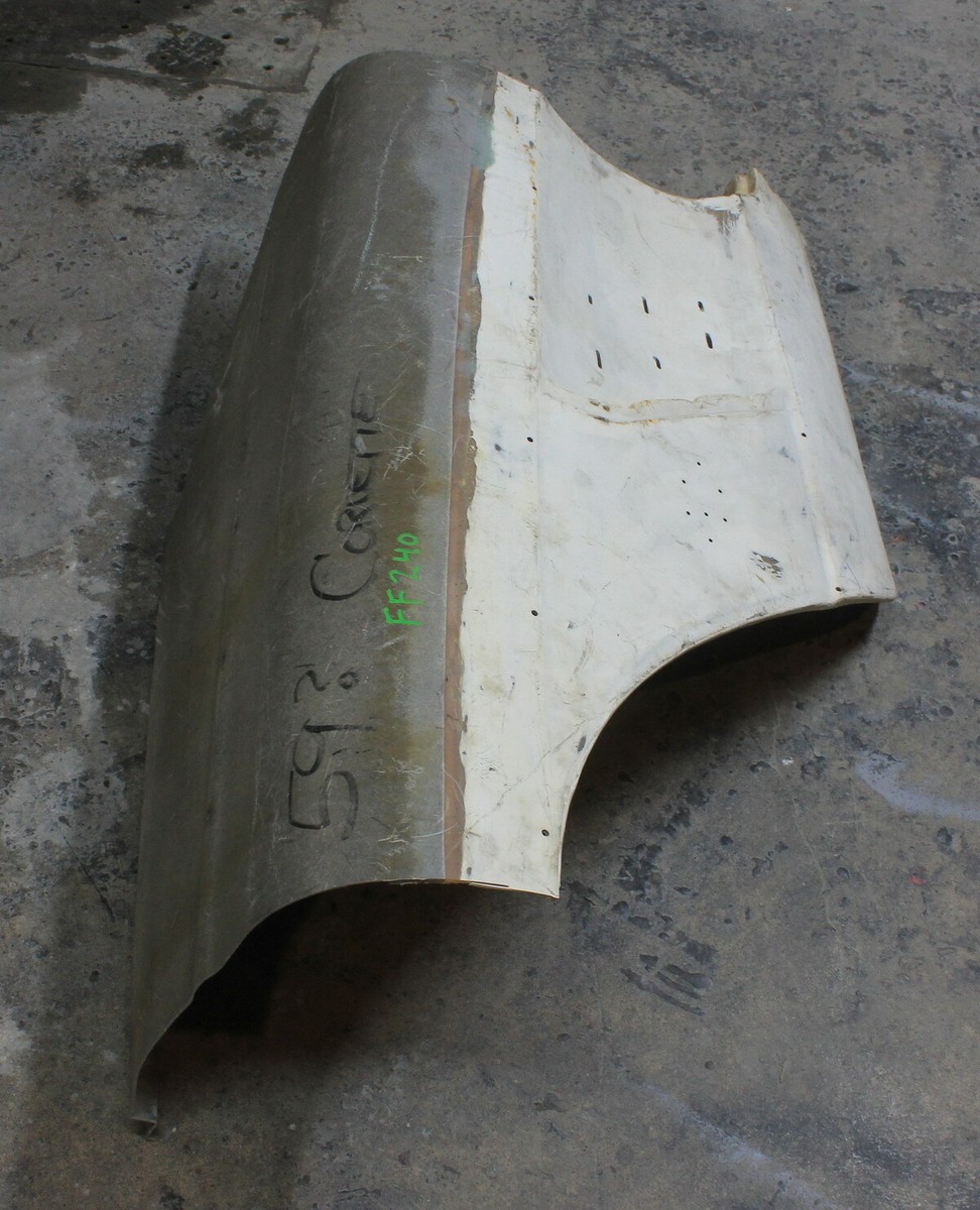 59 Chevrolet Corvette Fiberglass Left Front Fender Rear Section