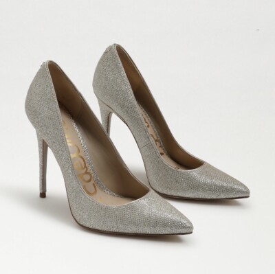 Sam Edelman Danna Silver Gold Metallic Sparkle Pointed Toe