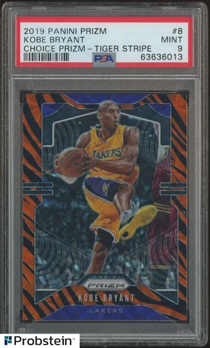 2019-20 Panini Choice Tiger Stripe Prizm #8 Kobe Bryant Lakers HOF SSP PSA 9
