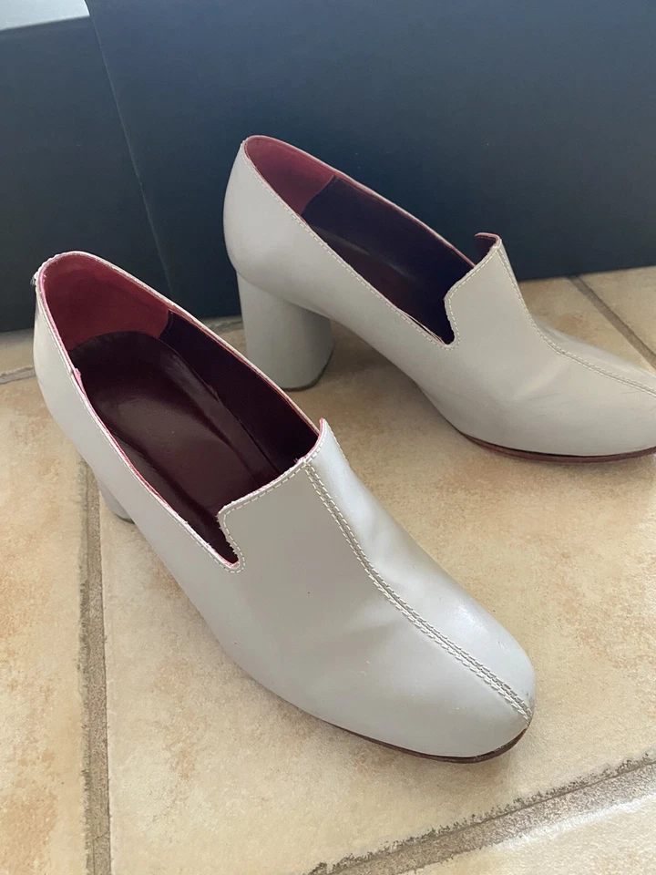 Zapatos de tacón Rachel Comey May de cuero gris mocasín de tacón bloque talla 5,5 Foto 4 de 4