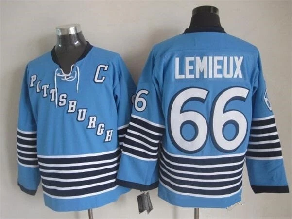 MARIO LEMIEUX  Pittsburgh Penguins 1967 Home Vintage NHL Throwback Jersey