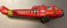 Vintage Tin Litho Helicopter Toy US Coast Guard missing Propeller Made in Japan