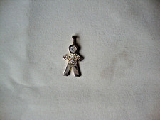 VINTAGE 1980s UNIQUE STERLING SILVER 925 BOY CLEAR CZ BIRTHSTONE CHARM/PENDANT