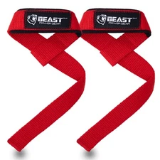 Weight Lifting Straps Dead Lift Straps Neoprene Padded | Non Slip Silicone Grip