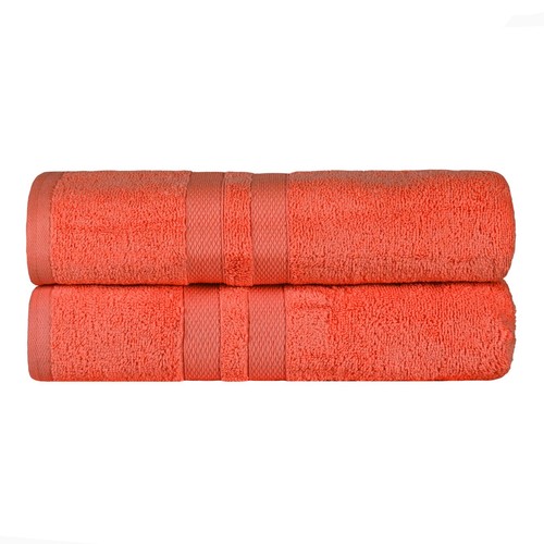 Ultra-Soft Cotton Solid Double Line Dobby Border Quick-Dry Bath Sheet Set of 2 - Picture 64 of 81