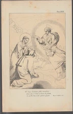 old 7,6 x 11,8 print DANTE divine comedy Paradiso chant XXIV v 53 Saint Peter