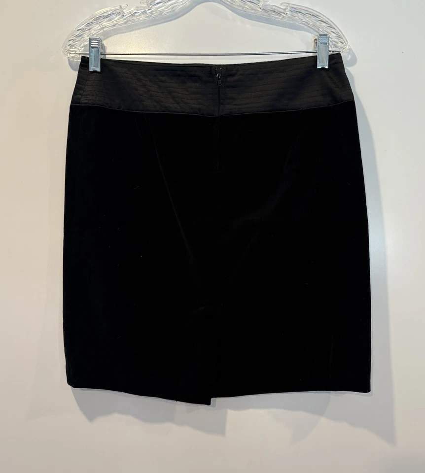 Behnaz Sarafpour Target Falda Lápiz Negro Terciopelo Satinado Juniors Talla 7 Foto 2 de 4