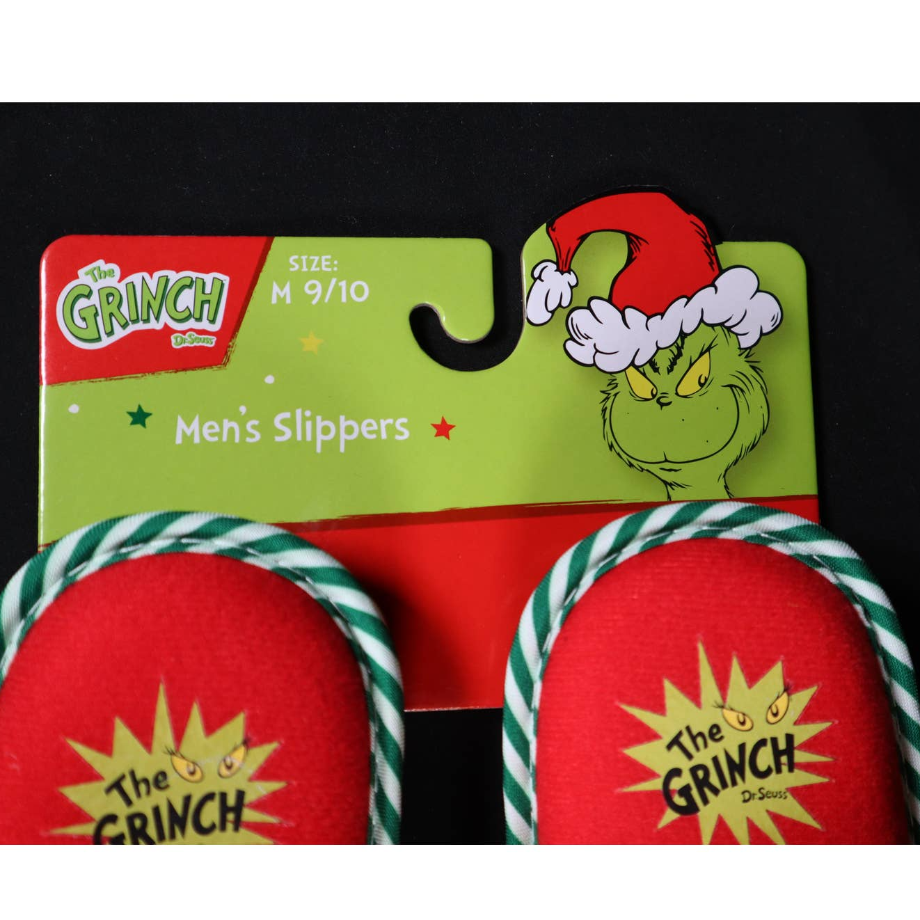 The Grinch Men's Fuzzy Slippers Size Medium 9 10 NWT eBay