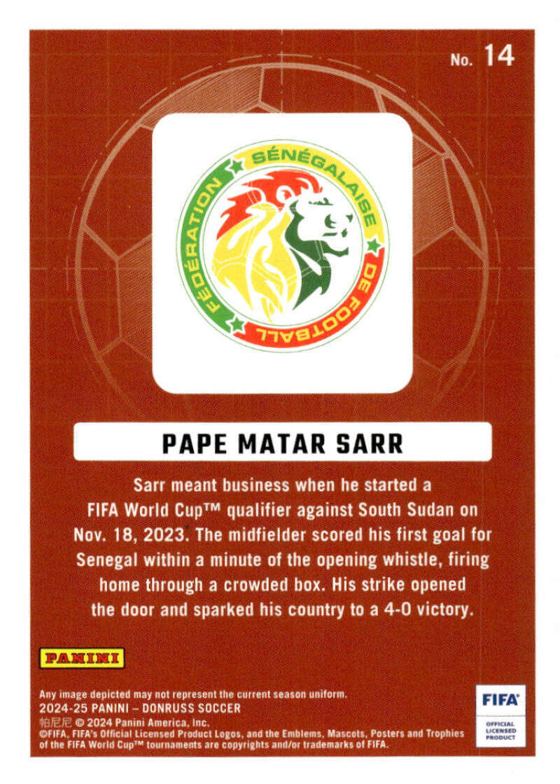 PAPE MATAR SARR 2024-25 Donruss Craftsmen #14 FIFA ID:127070 | eBay