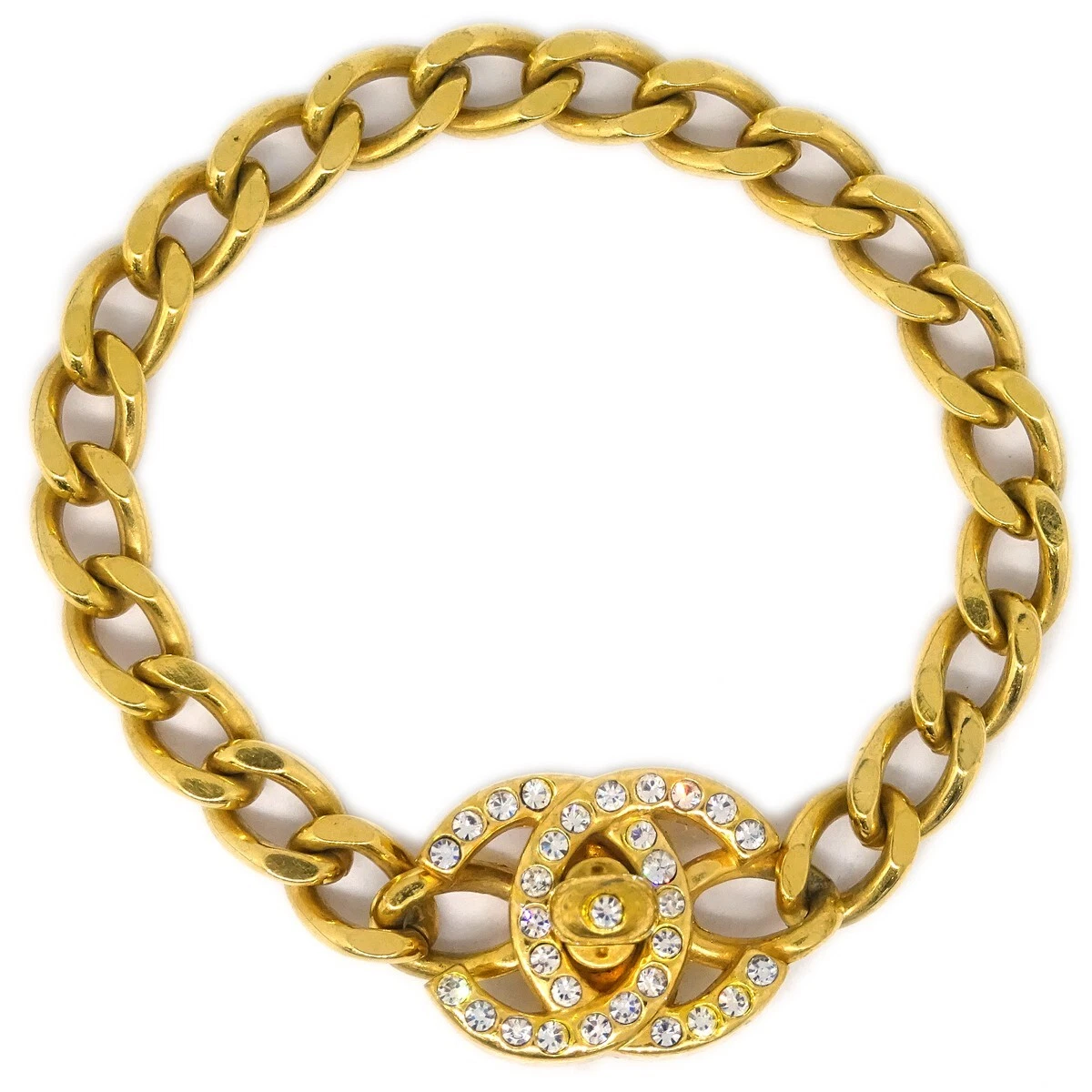 CHANEL Gold Rhinestone Fashion Bracelets for sale | eBay