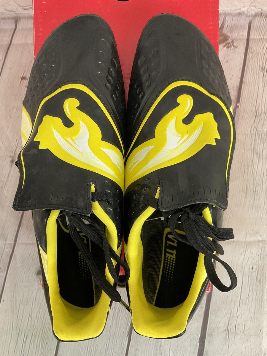 Puma V1.11 I FG JR Soccer Cleats Colors Black White Blazing Yellow