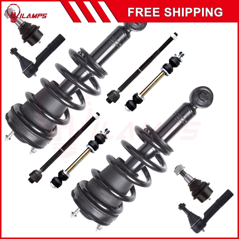 2007-2014 Chevy Tahoe GMC Yukon Front Suspension Kit with Struts Ball Joints Sway Bar Tie Rods