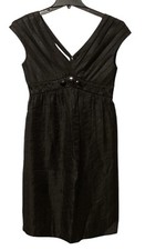 Adrianna Papell Dress Women’s Size 6 Black Beaded Trim Formal Cruise Party