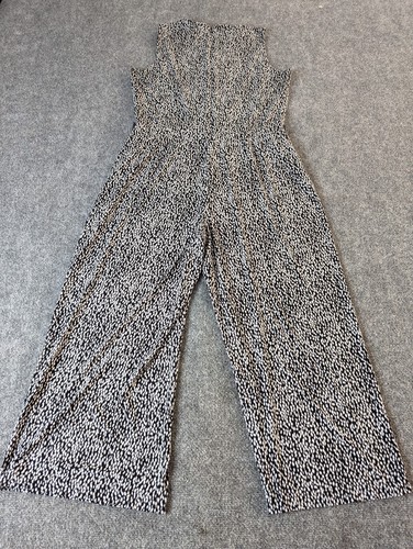 Michael kors Womens, Sleeveless jumpsuit,-black &white Leopard print Sz L - Picture 7 of 17