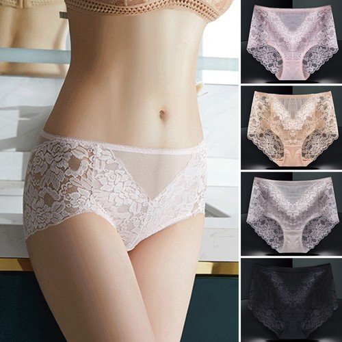 Women HighWaist Briefs Knicker Tummy Control Underwear Lace Sexy French Panties!