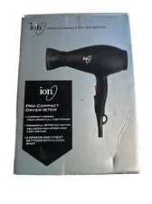 ION Pro Compact Hair Dryer 1875w Used with BOX Instructions & Attachment