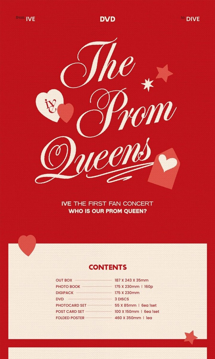 IVE [THE PROM QUEENS] FIRST FAN CONCERT DVD/3DISC+Photo Book+12
