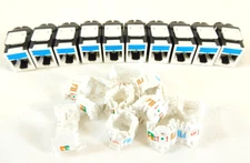 61UJK-RW6 ATLAS-X1 Cat 6 UTP QuickPort Jack White Blue Data Icon  QUANTITY OF 10