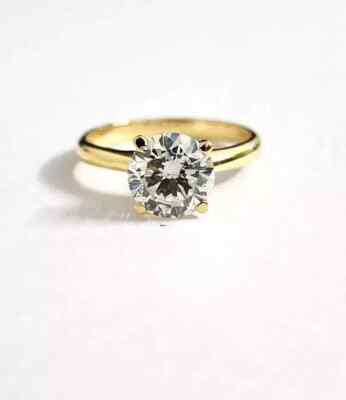 Lab Grown 2 Kt Solitär Verlobungsring E VS1 IGI zertifiziert Diamant 14k Gold