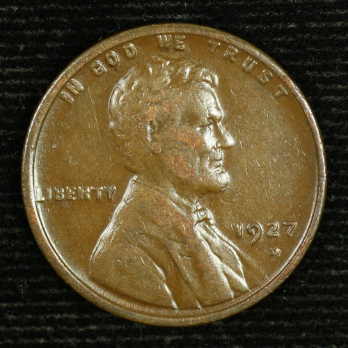 Lincoln Wheat Cent. 1927 D Fine. Lot # 9049-90-012