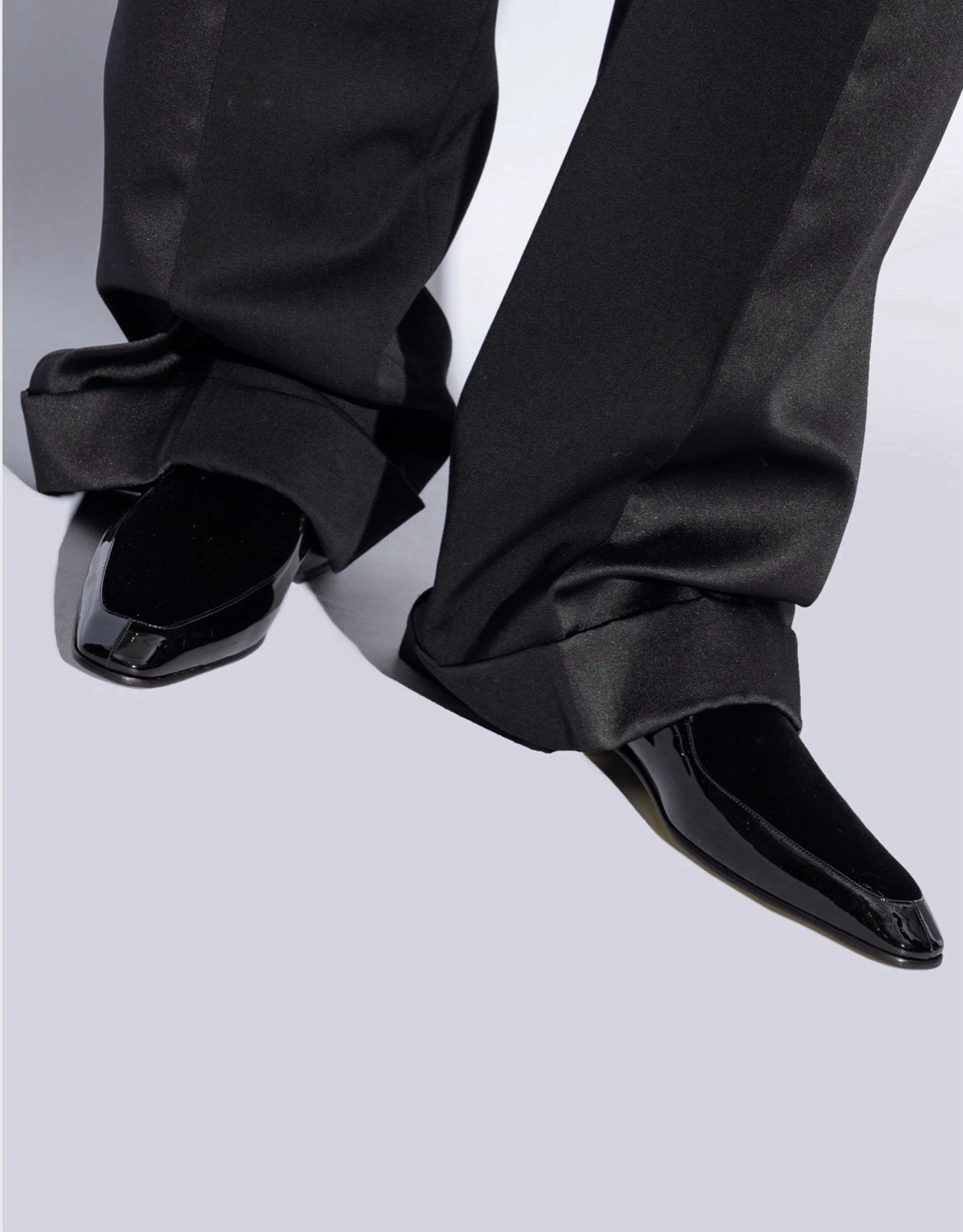Saint Laurent — Saint Laurent Men's Gabriel Patent Leather and Satin Loafers Black US 12/EU 45
