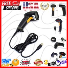 USB Laser Barcode Scanner Wired Handheld Bar Code Scanner Reader Black