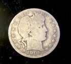 1901 barber quarter US Silver Coin