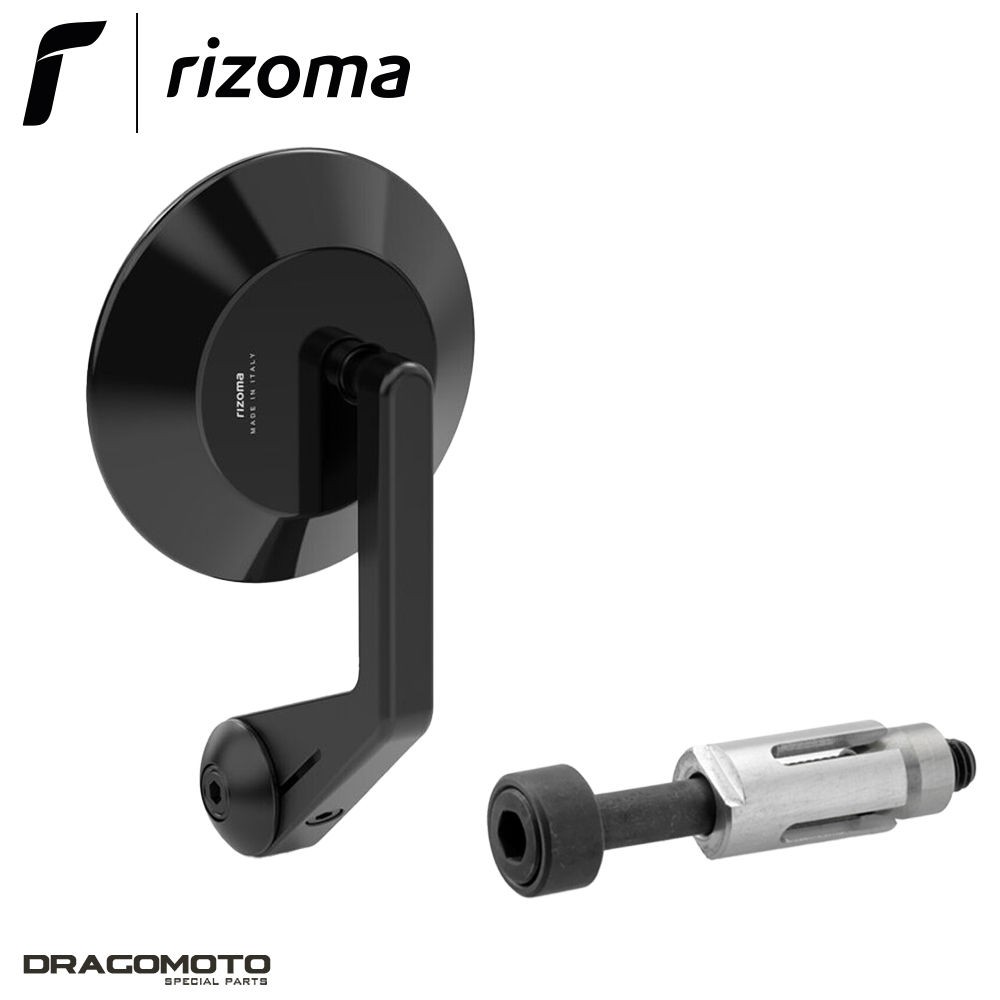 Miroir excentrique Rizoma noir en aluminium taillé masse pour BMW RnineT 1200