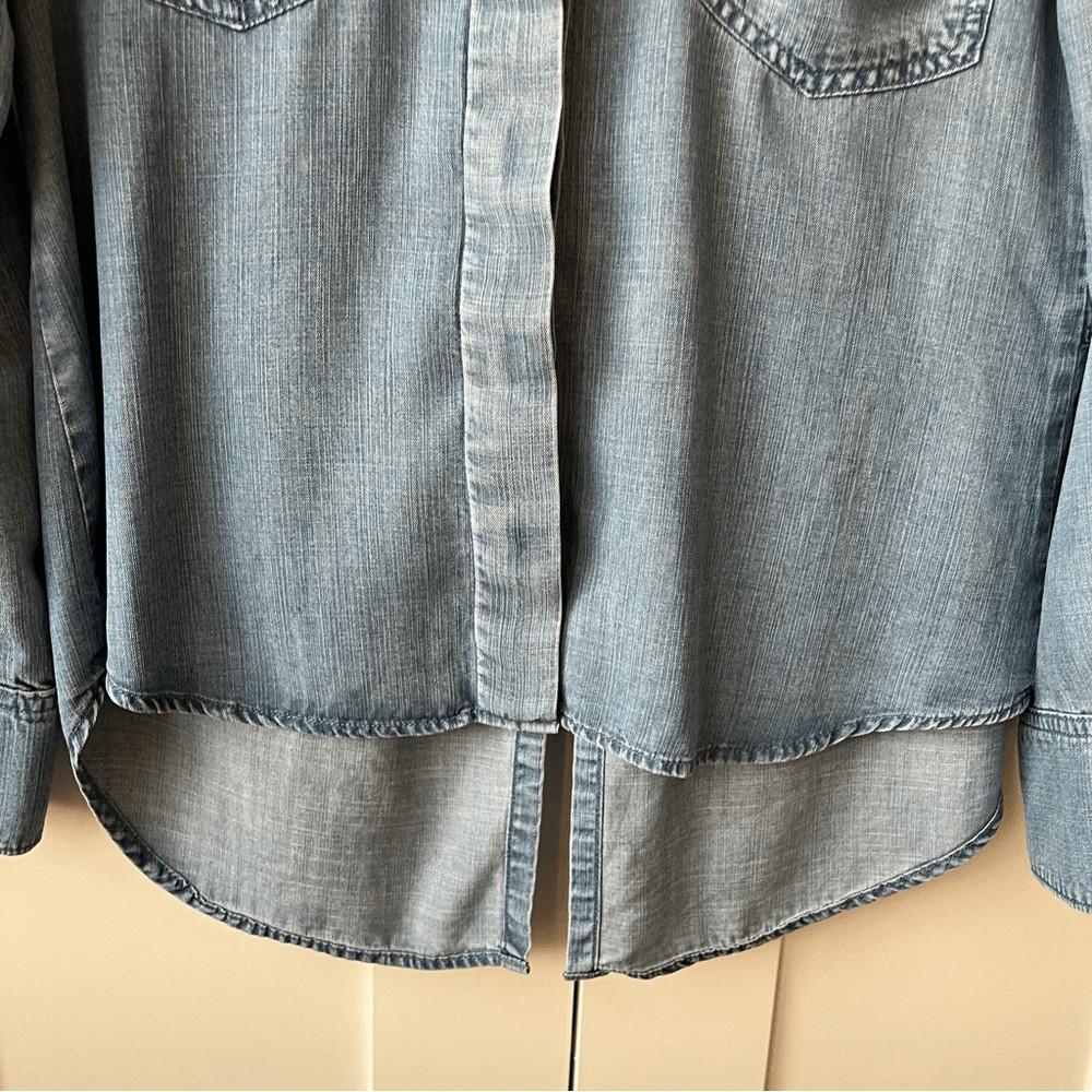 Bella Dahl Split Back Button Down - Blue Ombre Wa… - image 8