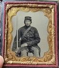 Civil War 1/6 Tintype Photo Of A Musket Armed Infantry Soldier