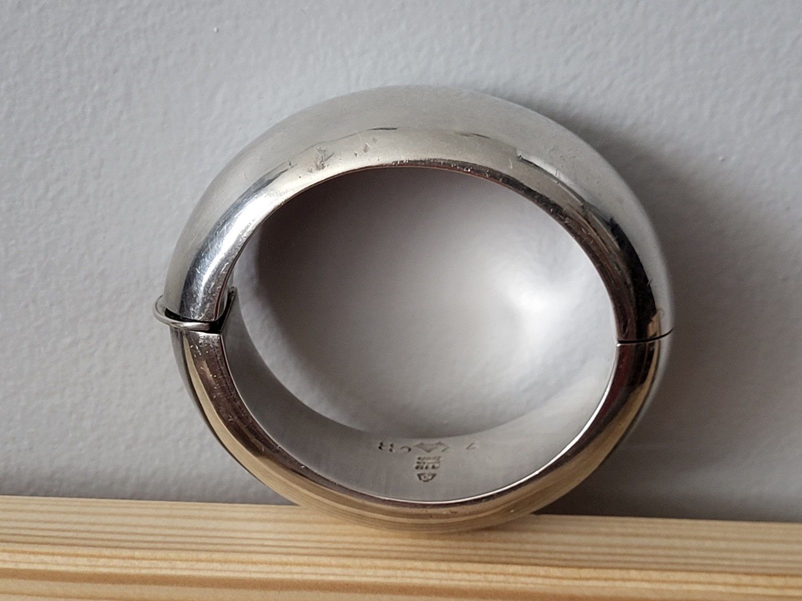 Antonio Pineda 970 Solid Silver Modern Hinge Bang… - image 3