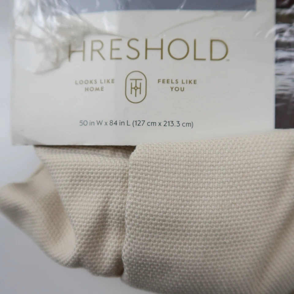 Panel de cortina oscurecido umbral 84" borde tejido a rayas varilla clip de bolsillo anillo drap Foto 4 de 4