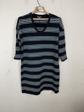T by Talbots Dress Womens Medium Navy Blue Nautical UPF 50+ Terry Coastal Beach