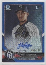2018 Bowman Chrome HTA Blue Mojo Refractor 1/150 Jonathan Loaisiga Auto 00em