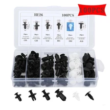 100 Pcs Automotive Clip Trim Car Push Pin Rivet Bumper Door Panel Retainer Kit