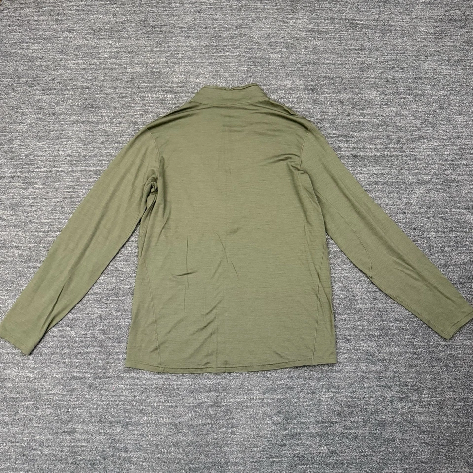 REI Co-op Pullover Mens Large Green 1/4 Zip Wool Zip Base layer Long Sleeve Hike - Image 2 of 4