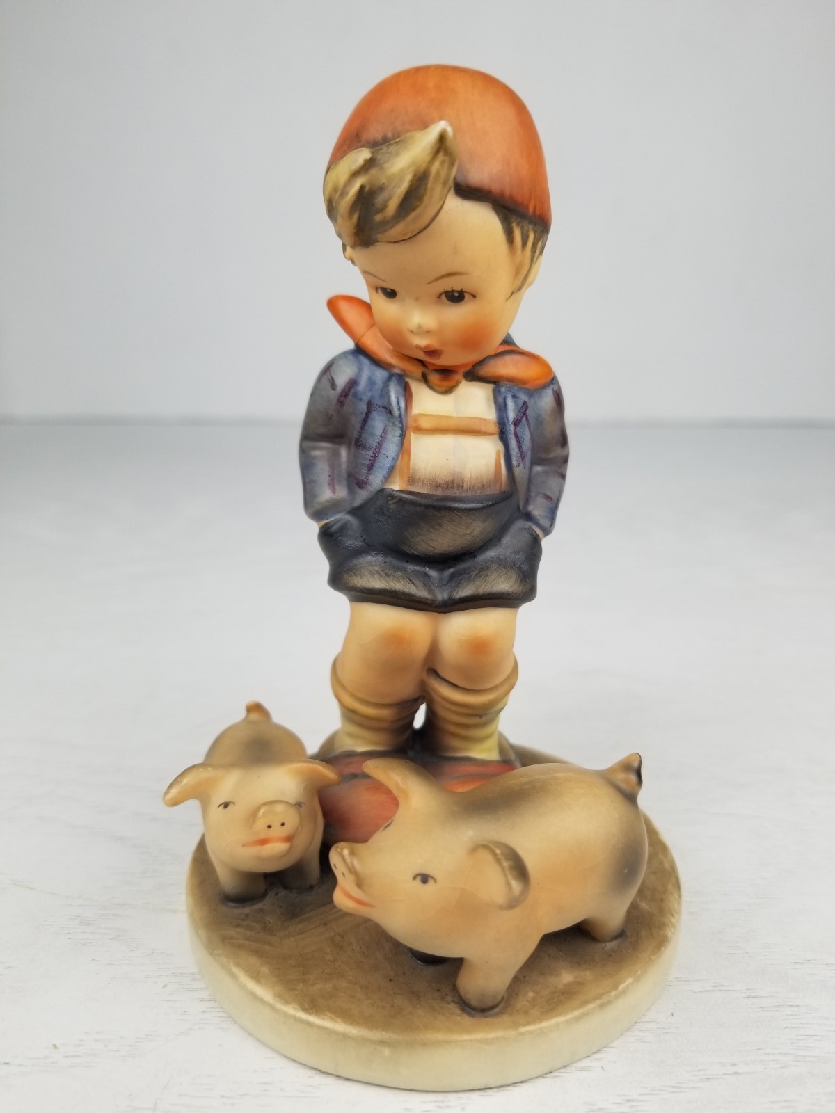 Goebel Hummel Farm Boy with Pigs #66 TMK6  5.25
