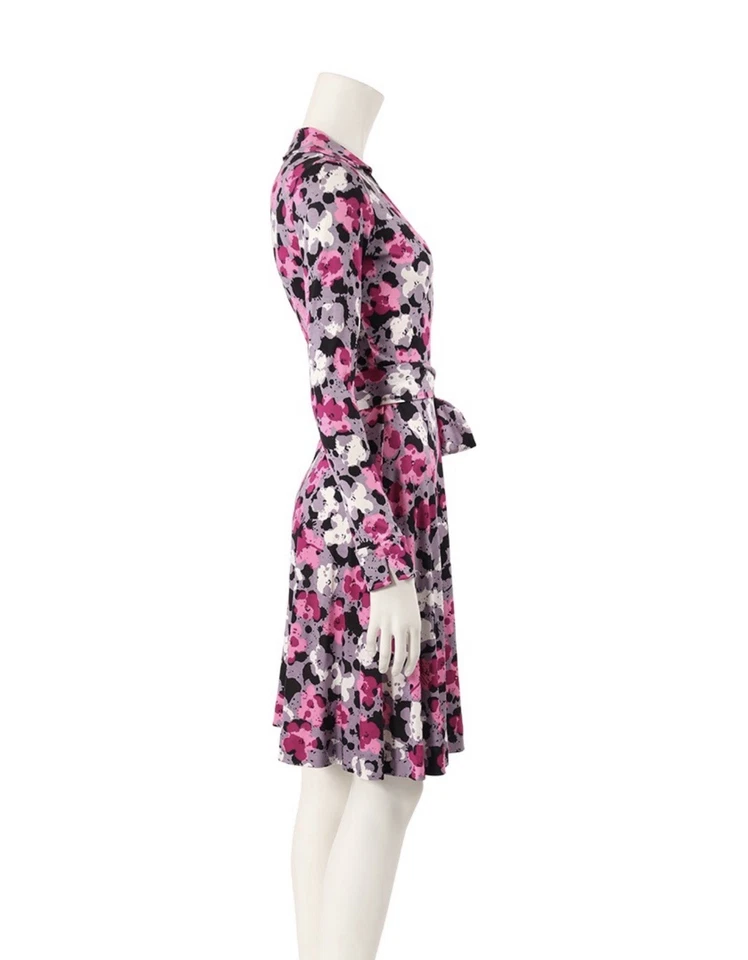 Vestido envolvente DVF Diane Von Furstenberg Andy Warhol T72 estampado floral múltiple 8 Foto 4 de 4