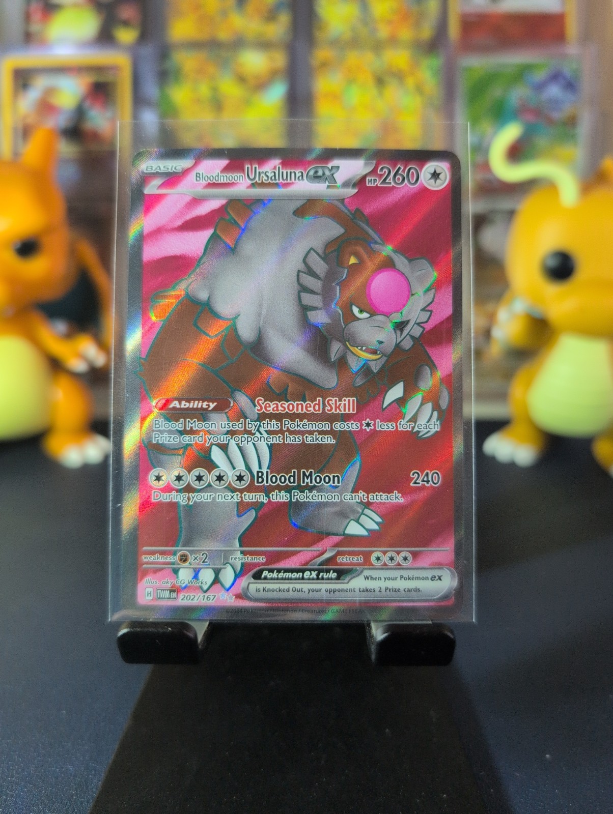 Pokémon TCG Bloodmoon Ursaluna EX Twilight Masquerade 202/167 Light Play. 