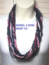 Unique Gift! T-Shirt Yarn Infinity Scarf Fabric Necklace 286