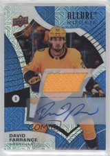 2021-22 Upper Deck Allure Rookies Blue Line Jersey 24/75 David Farrance Auto gz3