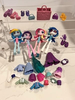 My Little Pony Equestria Girls Minis Fashion Squad Lot Of 4 Clothes Shoes Dolls