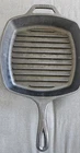 Vintage Lodge USA 8SGP Cast Iron Square Grill Pan Skillet