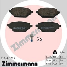 ZIMMERMANN Bremsbelagsatz Scheibenbremse 26654.170.2 für RENAULT KANGOO 3 TCe