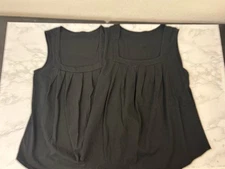 Shein Womens Square Neck Pleated Front Tank Top Sz S Black Lot Of 2 Sleeveless I