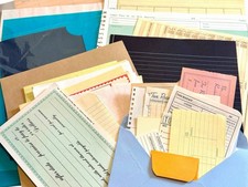 VTG Paper Lot Junk Journal Pack Ephemera 30 Ledger Forms Planner Unused