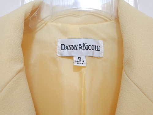 NEW Danny & Nicole Jacket Blazer 12 Large Yellow Black Trim Lined Pockets Button - Picture 4 of 18