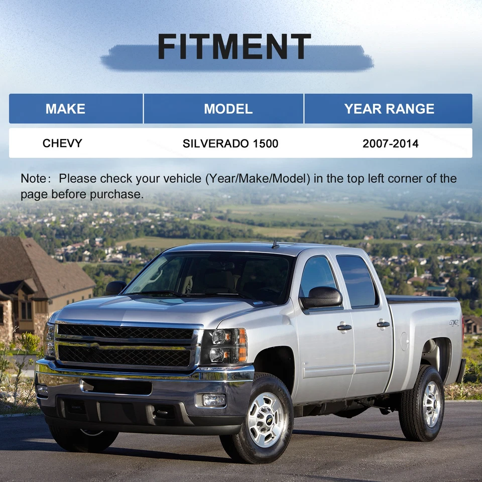 Faros de carcasa negros izquierda y derecha para Chevy Silverado 1500 2500HD 2007-2013 Foto 4 de 4