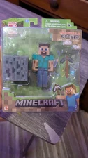 Minecraft Steve - Series 1 Overworld Action Figure Jazwares 2013 Mojang Pickaxe