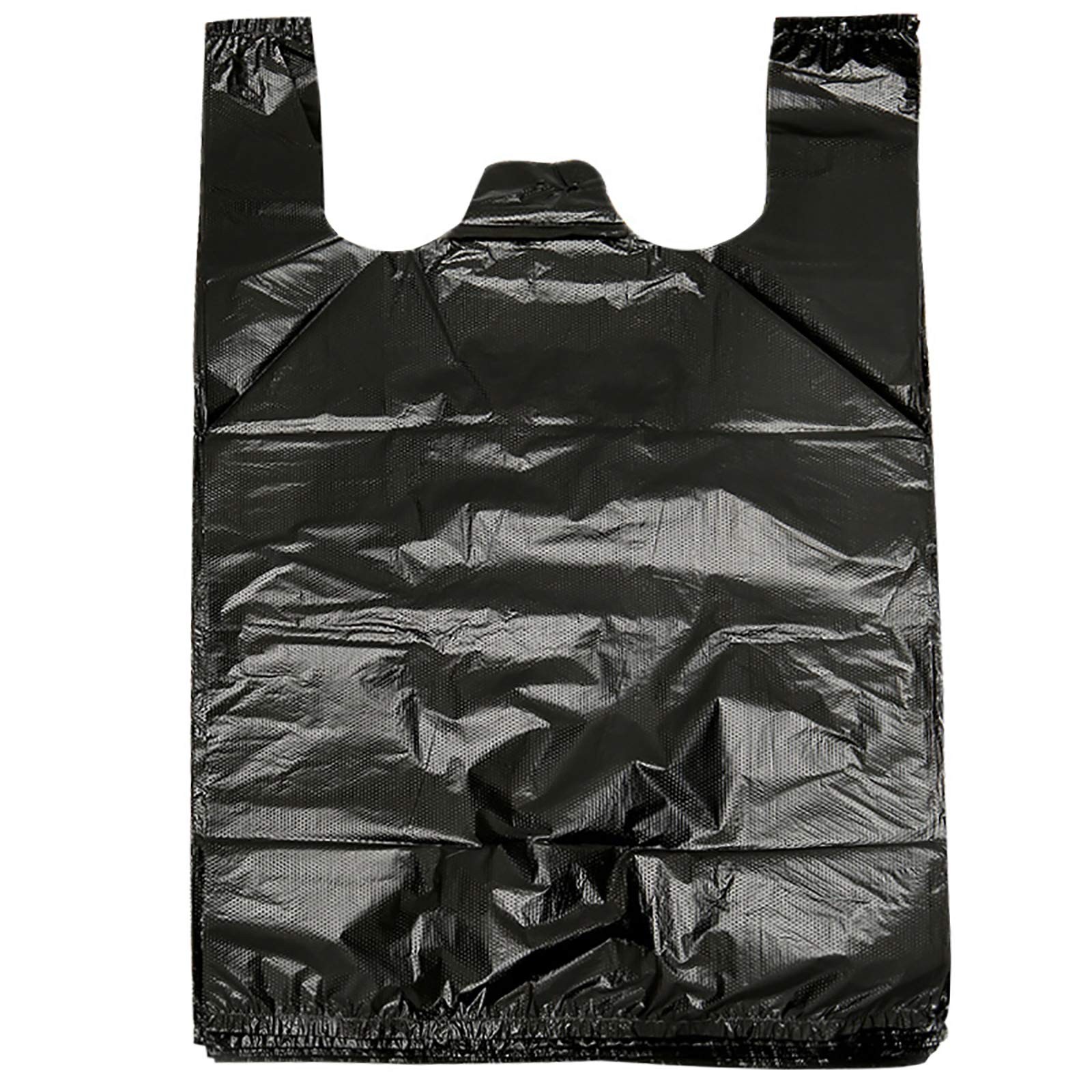 Plastic Bags T-shirt Bags 21x11.5inch (100 Count) with Handles for Small Busi...
